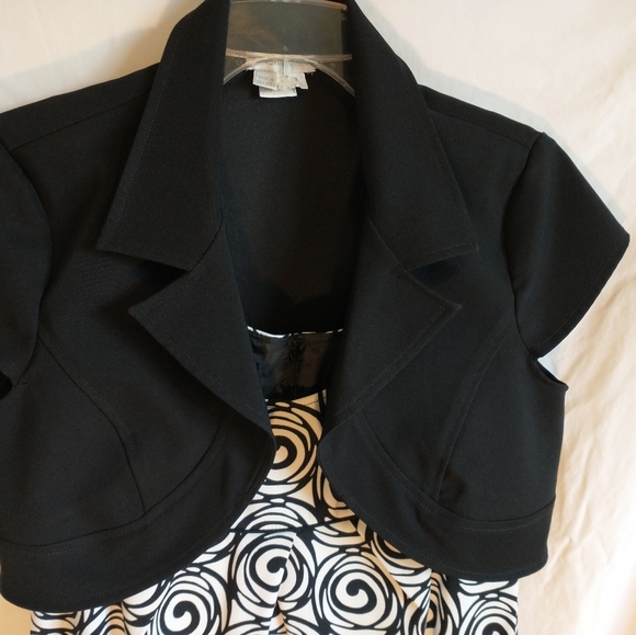 London Times 2 piece black and white dress size 8 - Picture 3 of 10